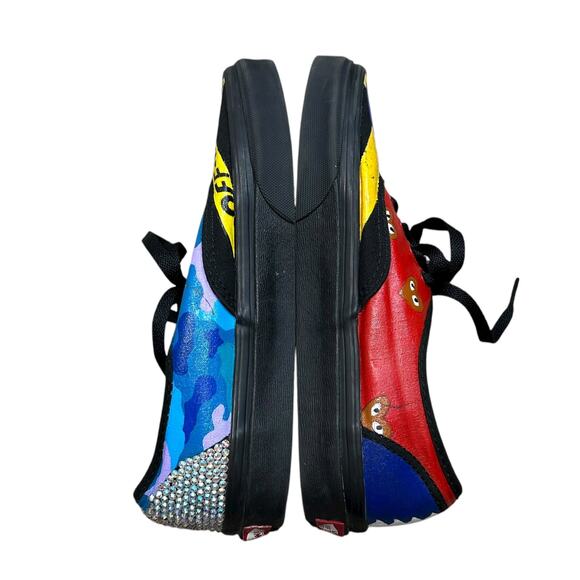 VANS Custom Painted Low Top Sneakers Unisex M6/W7.5 Off White Comme Des Garcons - Picture 5 of 9